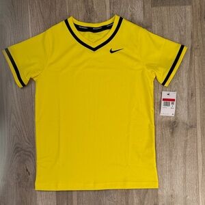 Nike Baseball Boys Bright Yellow Tee with Black Trim Size L